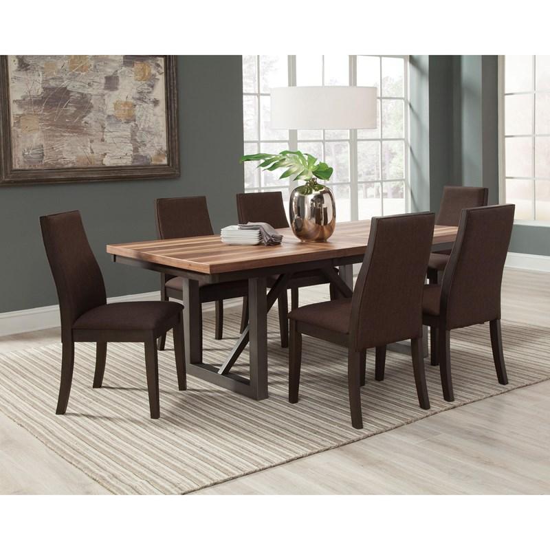 Large Picture of Coaster Furniture Spring Creek 106581 77-inch Extension Dining Table - Natural Walnut