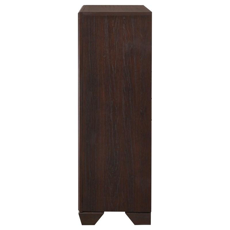 Large Picture of Coaster Furniture Kauffman 204395 5-Drawer Bedroom Chest - Dark Cocoa
