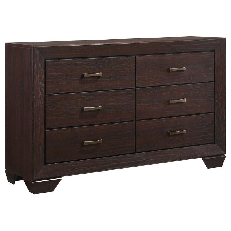 Coaster Furniture Kauffman 204393 6-Drawer Dresser - Dark Cocoa