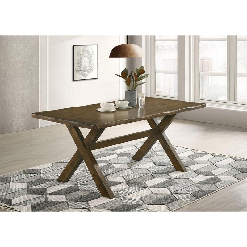Large Picture of Coaster Furniture Alston 106381 Rectangular 71-inch Dining Table - Knotty Nutmeg