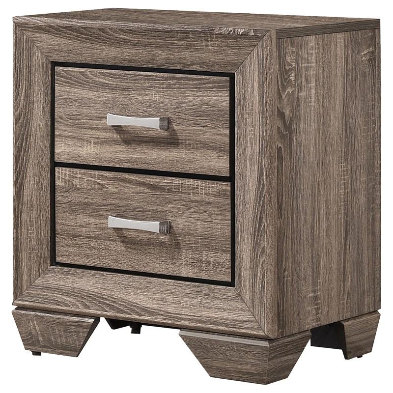 Large Picture of Coaster Furniture Kauffman 204192 2-Drawer Nightstand - Washed Taupe