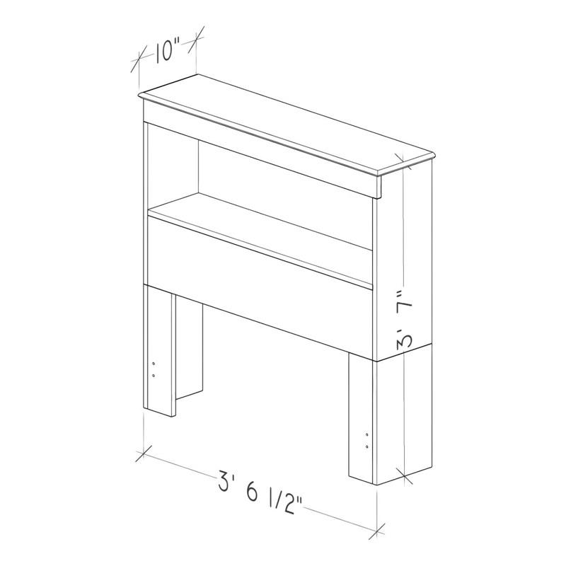 Large Picture of Perdue Woodworks 5031B Twin Bookcase Headboard