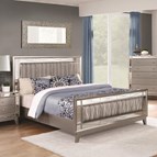 Coaster Furniture Leighton 204921Q Queen Bed with Mirrored Panel Accents