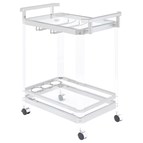 Coaster Furniture Jefferson 902589 2-tier Glass Shelf Acrylic Bar Cart - Chrome