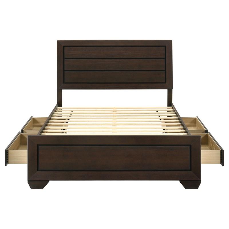 Large Picture of Coaster Furniture Kauffman 204390Q Wood Queen Storage Panel Bed - Dark Cocoa