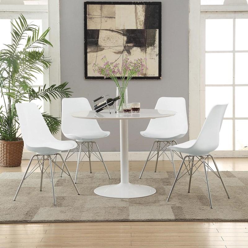 Large Picture of Coaster Furniture Juniper 102792 Polypropylene Dining Side Chair - White