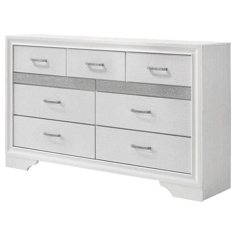 Large Picture of Coaster Furniture Miranda 205113 7-Drawer Dresser - White