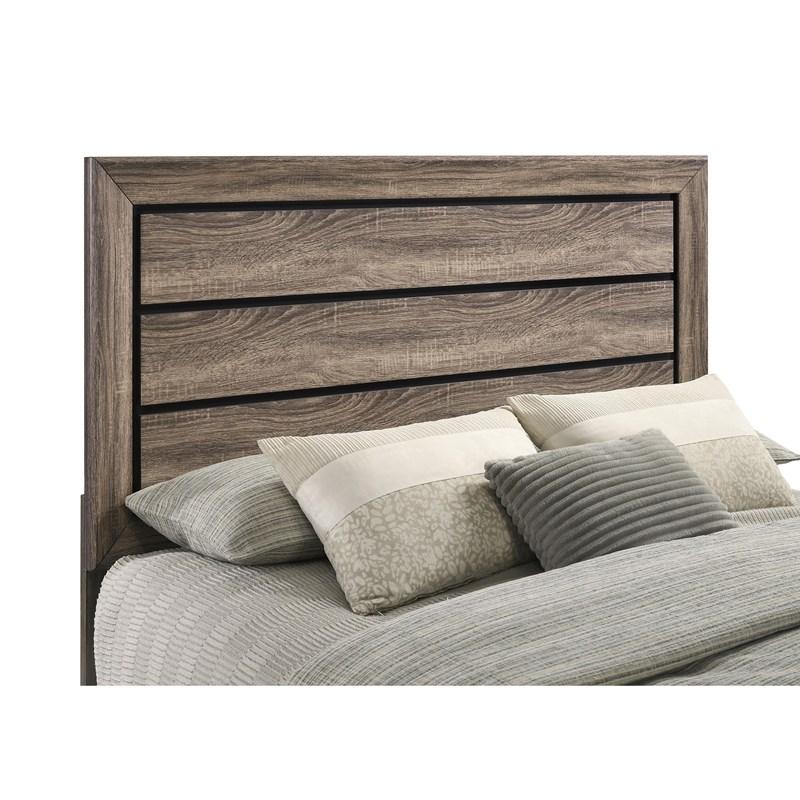 Large Picture of Coaster Furniture Kauffman 204190Q Wood Queen Storage Panel Bed - Washed Taupe