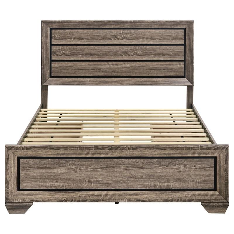 Large Picture of Coaster Furniture Kauffman 204190Q Wood Queen Storage Panel Bed - Washed Taupe