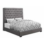 Coaster Furniture Camille 300621KE Upholstered Eastern King Panel Bed - Grey