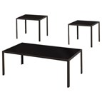 Coaster Furniture Brock 720457 Rectangular Glass Top Coffee Table Set - Black