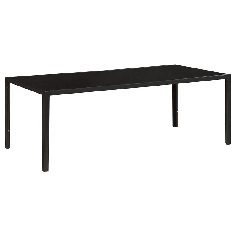Large Picture of Coaster Furniture Brock 720457 Rectangular Glass Top Coffee Table Set - Black