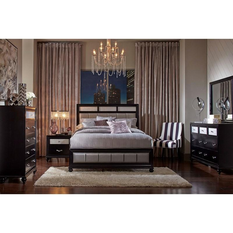 Large Picture of Coaster Furniture Barzini 200891KE Wood Eastern King Panel Bed - Black