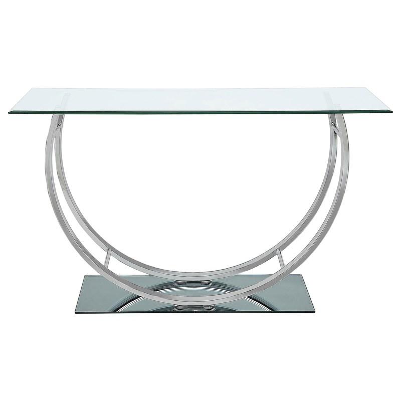 Large Picture of Coaster Furniture Danville 704989 U-shaped Glass Top Entryway Console Table - Chrome