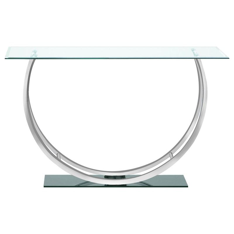 Large Picture of Coaster Furniture Danville 704989 U-shaped Glass Top Entryway Console Table - Chrome