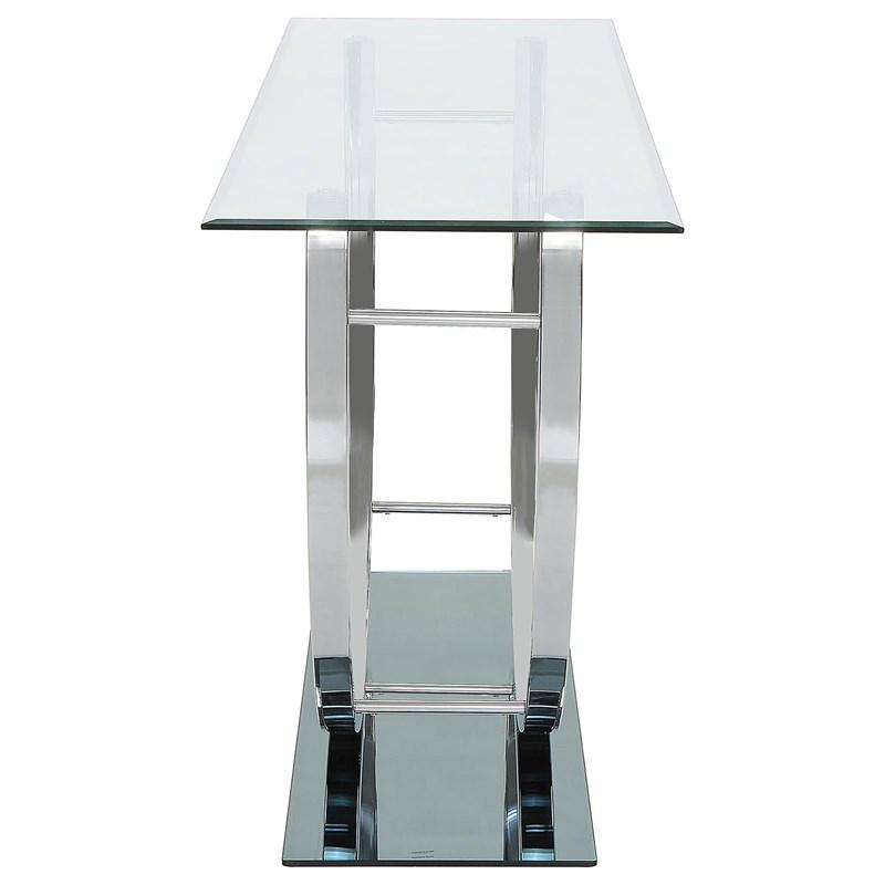 Large Picture of Coaster Furniture Danville 704989 U-shaped Glass Top Entryway Console Table - Chrome