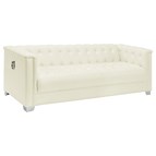 Coaster Furniture Chaviano 505391 Upholstered Track Arm Sofa - Pearl White