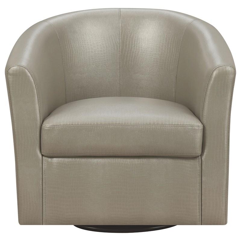 Large Picture of Coaster Furniture Turner 902726 Upholstered Barrel Back Swivel Chair - Champagne