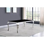 Coaster Furniture Carone 105071 Rectangular 61-inch Glass Top Dining Table - Black
