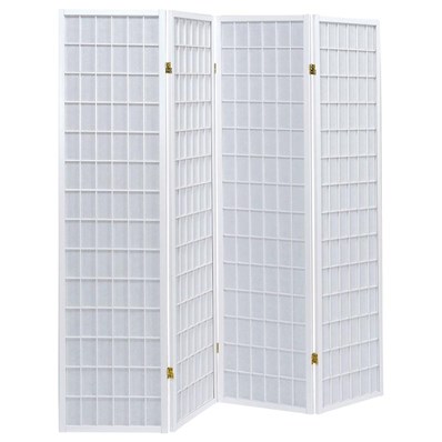 Coaster Furniture Roberto 902626 4-Panel Room Divider Folding Shoji Screen - White