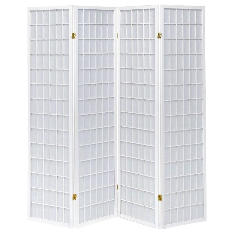 Large Picture of Coaster Furniture Roberto 902626 4-Panel Room Divider Folding Shoji Screen - White
