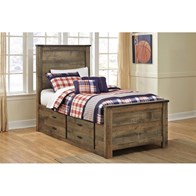 Signature Design by Ashley Trinell B446-50 Under Bed Storage with Side Rail (Bed Components - Trundle)