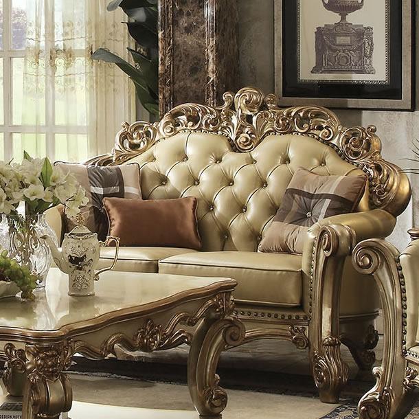 Acme Furniture Vendome 53001 Loveseat with 3 Pillows