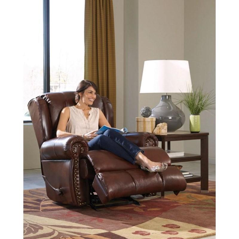 Large Picture of Catnapper Duncan 4763-6 Glider Recliner - Walnut