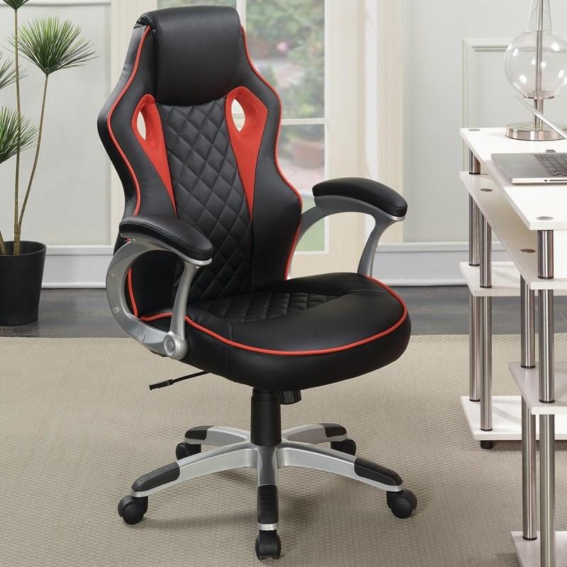 Large Picture of Coaster Furniture Lucas 801497 Upholstered Adjustable Home Office Desk Chair - Black