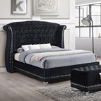Coaster Furniture Barzini 300643KW Upholstered California King Wingback Bed - Black