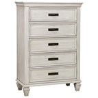 Coaster Furniture Franco 205335 5-Drawer Bedroom Chest - Distressed White