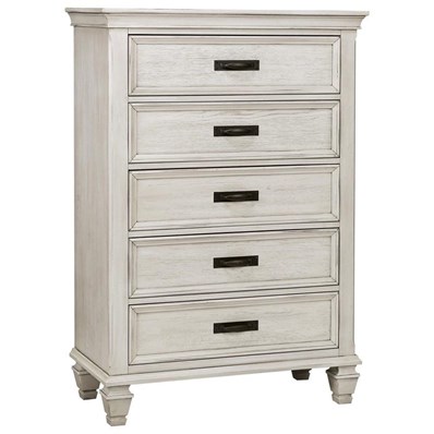 Coaster Furniture Franco 205335 5-Drawer Bedroom Chest - Distressed White