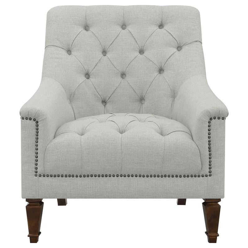 Large Picture of Coaster Furniture Avonlea 505643 Fabric Upholstered Sloped Arm Chair - Grey Fabric