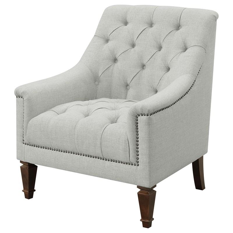 Large Picture of Coaster Furniture Avonlea 505643 Fabric Upholstered Sloped Arm Chair - Grey Fabric