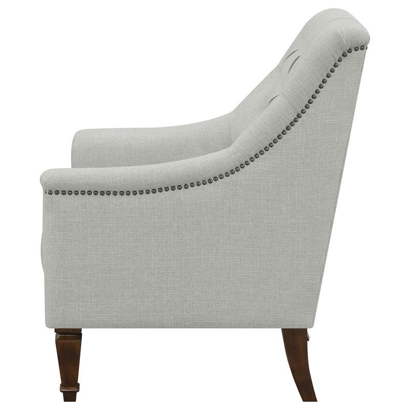 Large Picture of Coaster Furniture Avonlea 505643 Fabric Upholstered Sloped Arm Chair - Grey Fabric