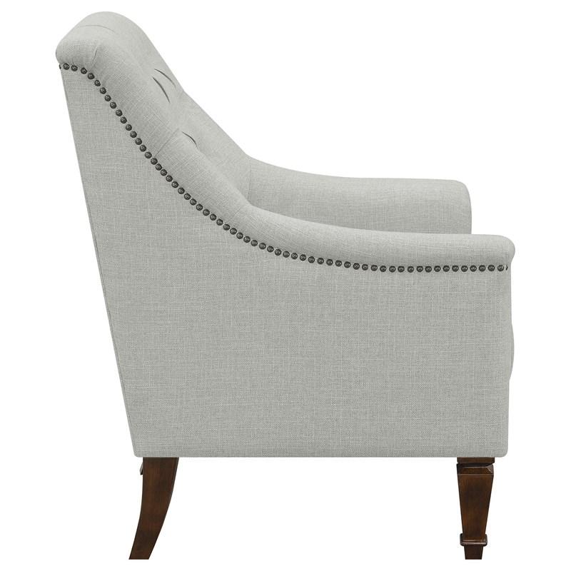 Large Picture of Coaster Furniture Avonlea 505643 Fabric Upholstered Sloped Arm Chair - Grey Fabric