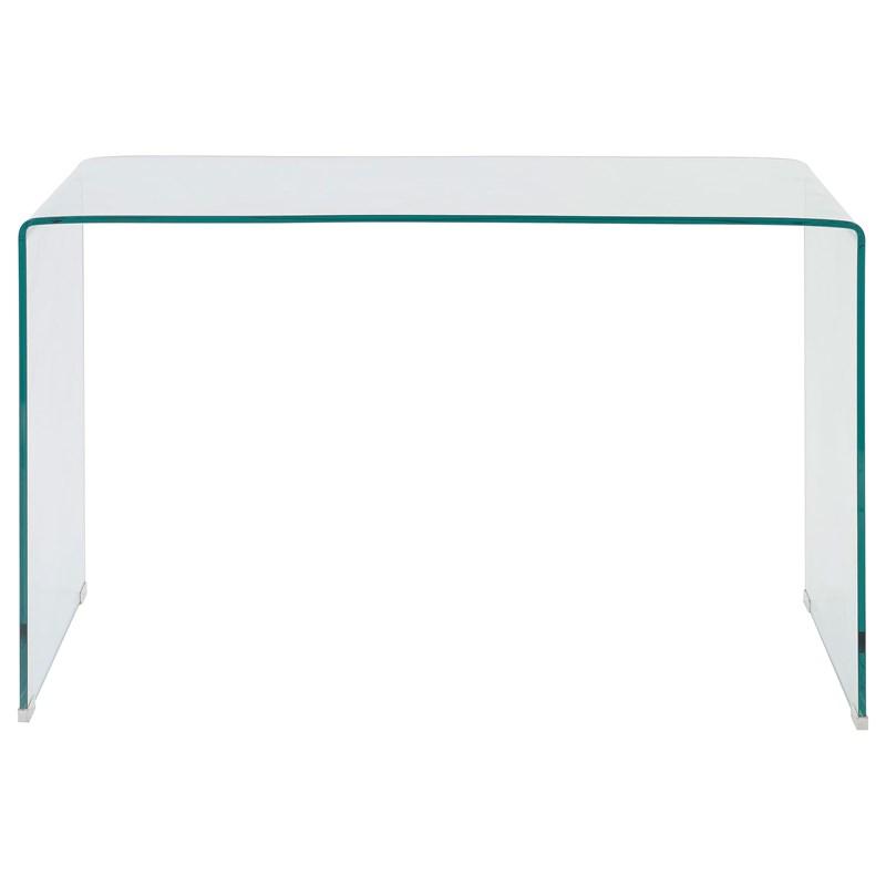 Large Picture of Coaster Furniture Ripley 801581 47-inch Tempered Bent Glass Writing Desk - Clear