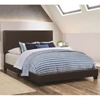 Coaster Furniture Dorian 300762KE Faux Leather Upholstered Eastern King Panel Bed - Brown
