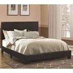 Coaster Furniture Dorian 300761KE Faux Leather Upholstered Eastern King Panel Bed - Black