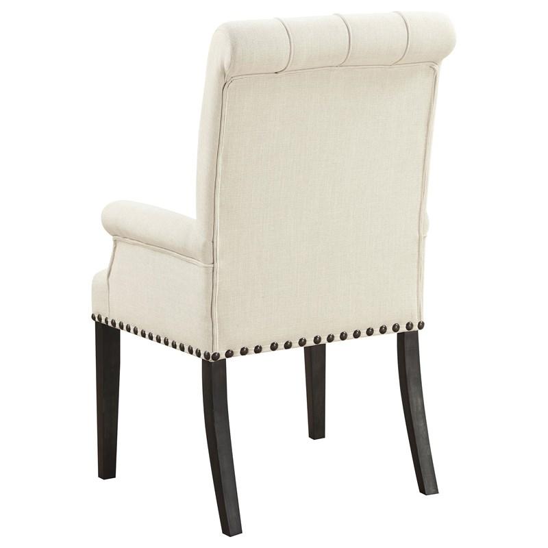 Large Picture of Coaster Furniture Alana 107283 Fabric Upholstered Dining Arm Chair - Beige