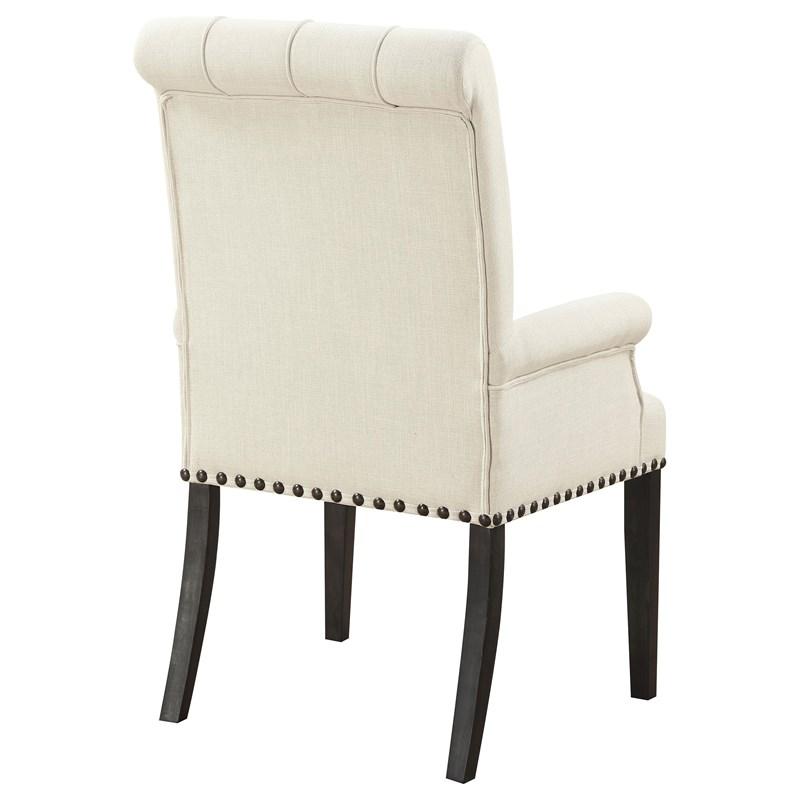 Large Picture of Coaster Furniture Alana 107283 Fabric Upholstered Dining Arm Chair - Beige