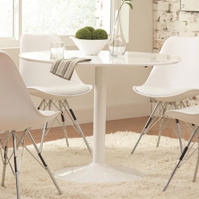 Coaster Furniture Lowry 105261 Round 40-inch Wood Top Dining Table - White