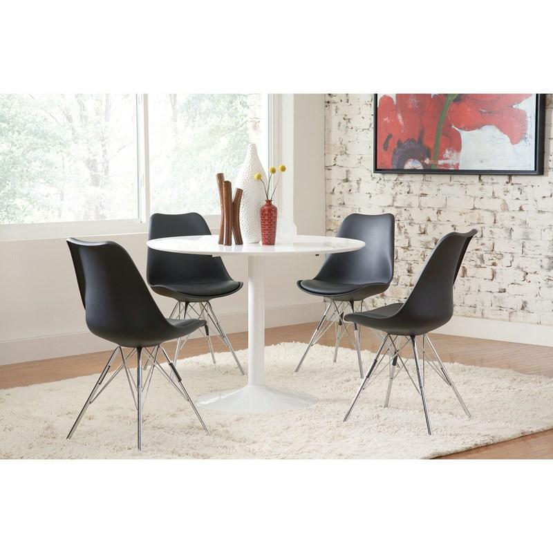 Large Picture of Coaster Furniture Lowry 105261 Round 40-inch Wood Top Dining Table - White