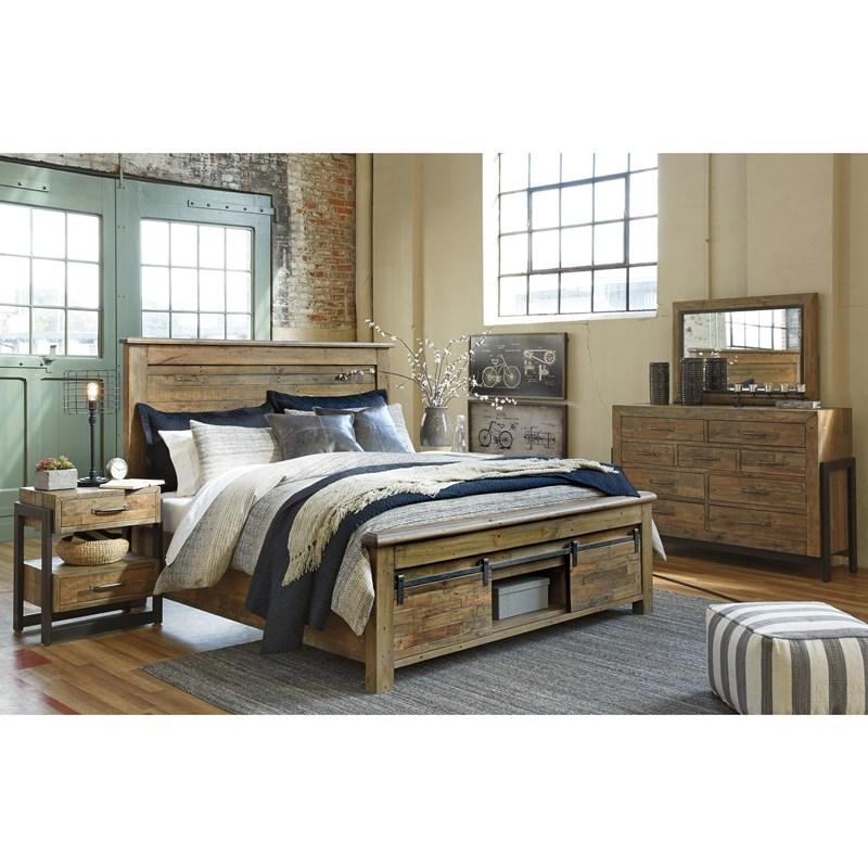 Large Picture of Signature Design by Ashley Sommerford B775B4 Queen Panel Bed with Storage