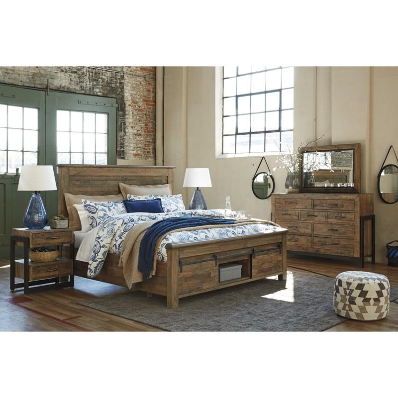 Large Picture of Signature Design by Ashley Sommerford B775B4 Queen Panel Bed with Storage