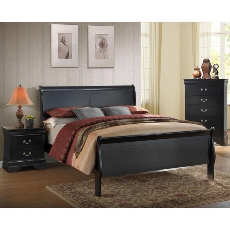 Large Picture of Generation Trade Louis Philippe 119241 King Bed - Black