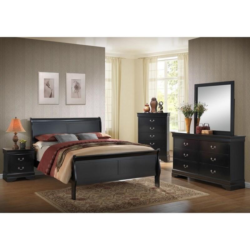 Large Picture of Generation Trade Louis Philippe 119241 King Bed - Black