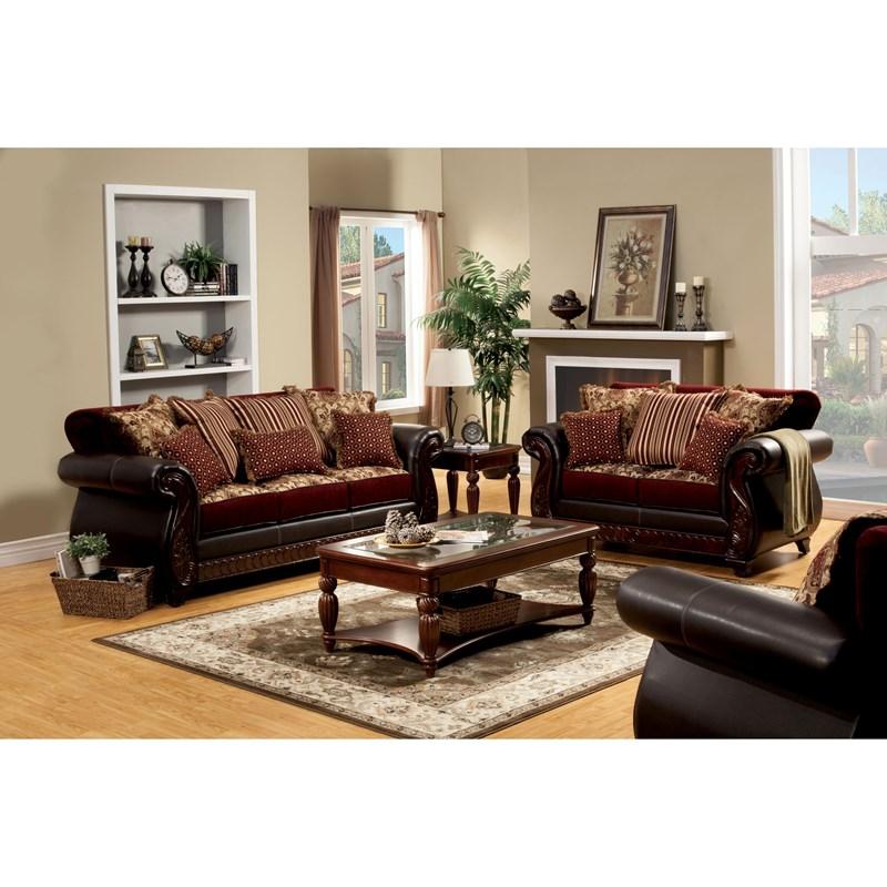 Large Picture of Furniture of America Franklin SM6106N-LV (Burgundy)