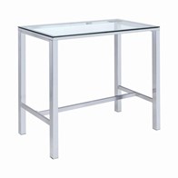 Coaster Furniture Tolbert 104873 Rectangular 47-inch Glass Top Pub Bar Table - Chrome (Dining Tables - Rectangle)