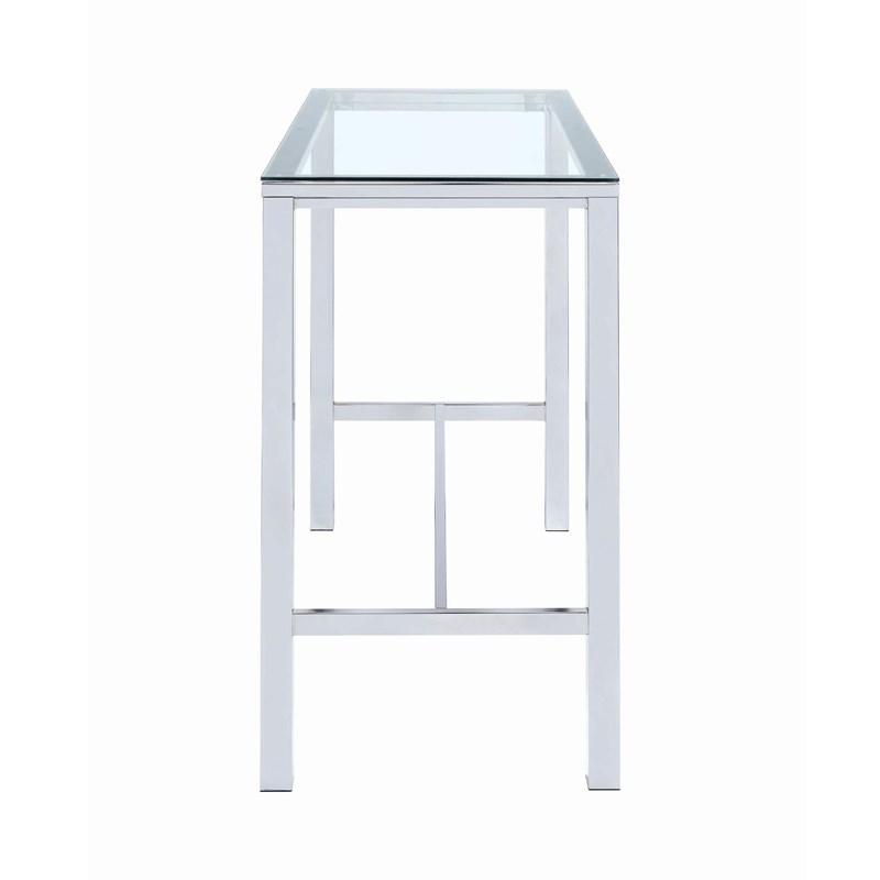 Large Picture of Coaster Furniture Tolbert 104873 Rectangular 47-inch Glass Top Pub Bar Table - Chrome